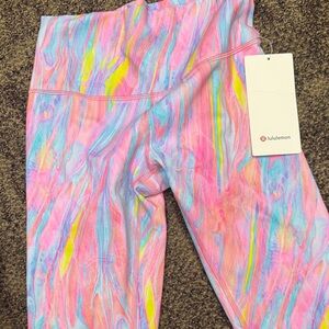 lululemon athletica adult Swirl Leggings - Pink, Blue, Yellow